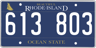 RI license plate 613803