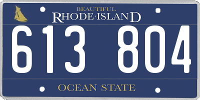 RI license plate 613804