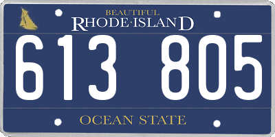 RI license plate 613805