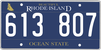 RI license plate 613807