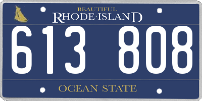 RI license plate 613808