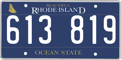RI license plate 613819