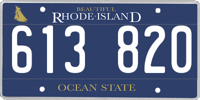 RI license plate 613820