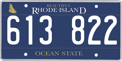 RI license plate 613822