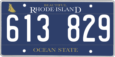 RI license plate 613829
