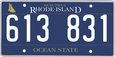 RI license plate 613831