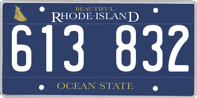 RI license plate 613832