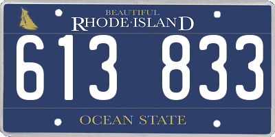 RI license plate 613833