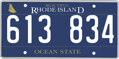 RI license plate 613834