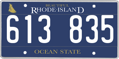 RI license plate 613835