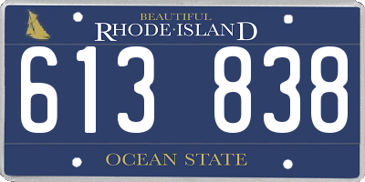 RI license plate 613838