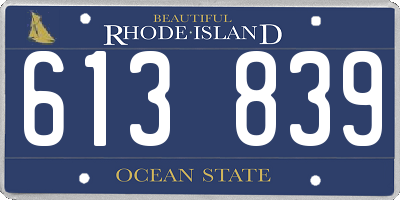 RI license plate 613839