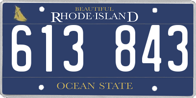 RI license plate 613843