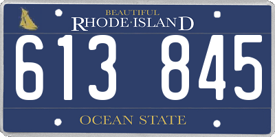 RI license plate 613845