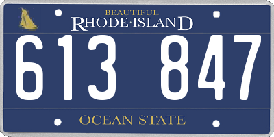 RI license plate 613847