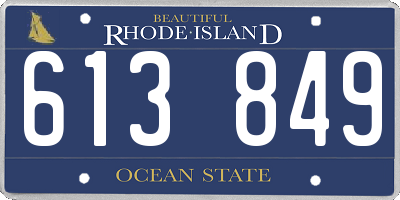 RI license plate 613849