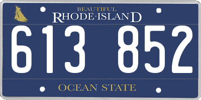 RI license plate 613852
