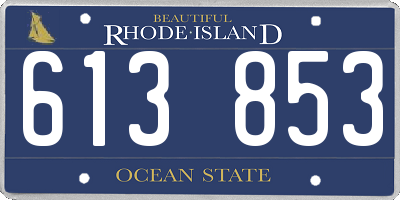 RI license plate 613853