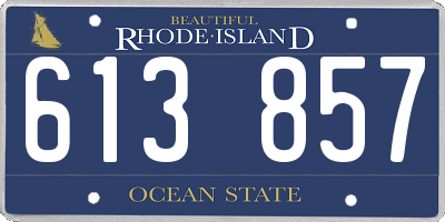 RI license plate 613857
