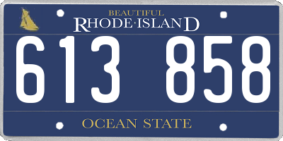 RI license plate 613858