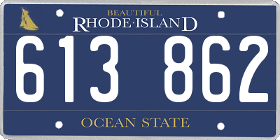RI license plate 613862