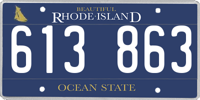 RI license plate 613863