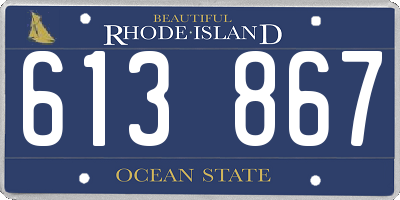 RI license plate 613867