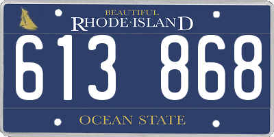 RI license plate 613868
