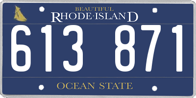 RI license plate 613871