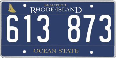RI license plate 613873