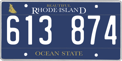 RI license plate 613874