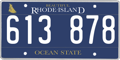 RI license plate 613878