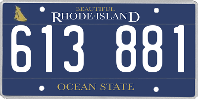 RI license plate 613881