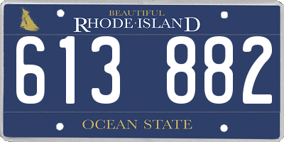 RI license plate 613882