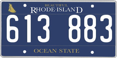 RI license plate 613883