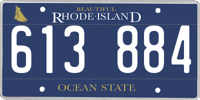 RI license plate 613884