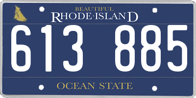 RI license plate 613885