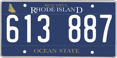 RI license plate 613887