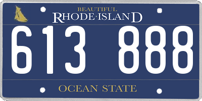 RI license plate 613888