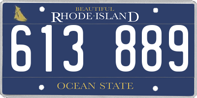 RI license plate 613889