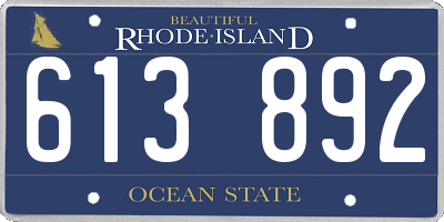 RI license plate 613892