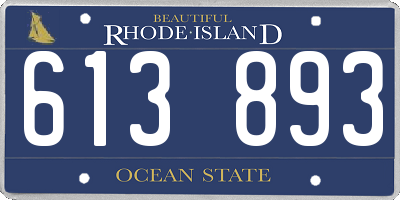 RI license plate 613893