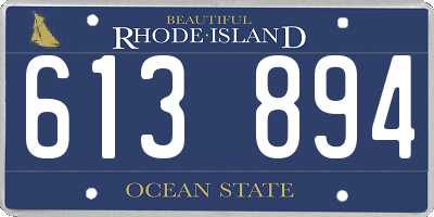RI license plate 613894
