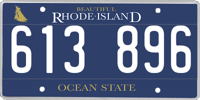 RI license plate 613896