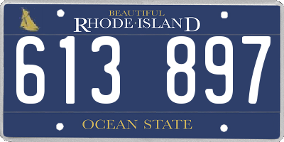 RI license plate 613897