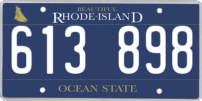 RI license plate 613898