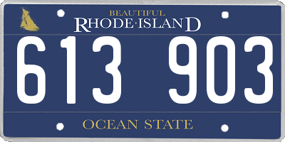 RI license plate 613903