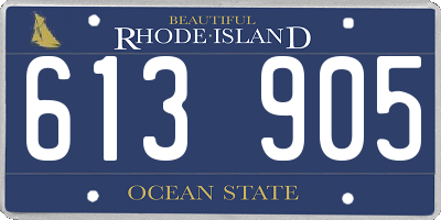 RI license plate 613905