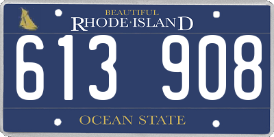 RI license plate 613908