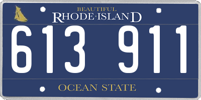 RI license plate 613911